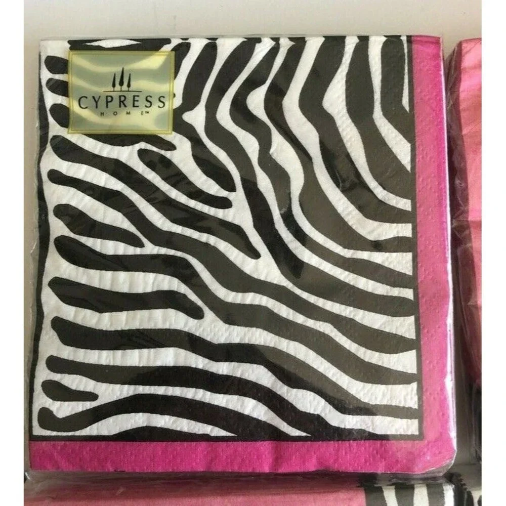 Cypress Cocktail Beverage Napkins 20 Ct Zebra Stripe Decoupage
